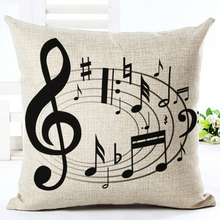 Creative Musical Notes Sofa Bed Decorative Pillowcase Retro Note Cushion Cover Cotton Linen Piano Pillow Case For Sofa Cover 2024 - buy cheap