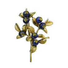 Free shipping Vintage brooch bronze spray paint elegant blueberry brooch western fashion pin women copper corsage 2024 - buy cheap