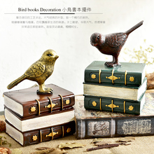 Continental retro resin ornaments bird books bookend study shelf living room decor Home Furnishing Bookends 2024 - buy cheap