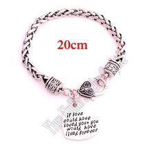 20CM length New Arrival "if love could have saved you,you would have lived forever" heart pendant romantic bracelet link chain 2024 - buy cheap