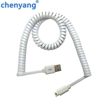 Пружинный спиральный USB 2,0 штекер к мини 5 Pin штекер синхронизация данных зарядное устройство кабель питания 2 м 2024 - купить недорого