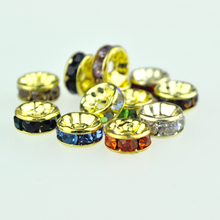 Золотые металлические бусины AAA 500 шт./лот 6 мм, бусины с кристаллами и стразами для творчества, бусины-шармы с отверстием, 13 цветов на выбор, бесплатная доставка 2024 - купить недорого