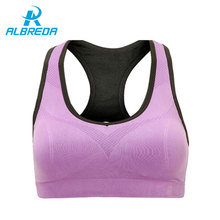 Vansydical Yoga Fitness Gym Crop Top Shockproof Running Sports