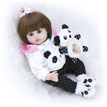 Boneca reborn bebê 2019, roupa de silicone para crianças pequenas, brinquedo de panda 2024 - compre barato