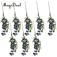 8 Pieces Artificial Lifelike Plant Fruit Berries Branches Stem Wedding Venue Bouquet Floral Decor Crafts Blueberry 2024 - buy cheap