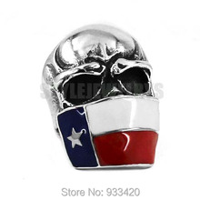 Frete grátis! Anel craniano vintage swr0526, bandeira do texas, caveira, em aço inoxidável, joia, modelo americano, para homens 2024 - compre barato