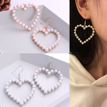 2019 New Summer Lovely Colourful Bow Earrings For Women Geometry Circle Simulated Pearl Earrings Boucle D'oreille Brinco 2024 - buy cheap
