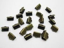 200 Textured Bronze Tone Ribbon Necklace Cord End Caps Crimp Beads Tips 10X8mm 2024 - buy cheap