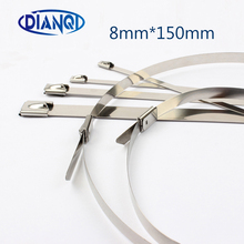 8mmx150mm 8*150mm 8mmx150mm Latching Self-Locking Stainless Steel wires cable ties self-Lock tie wrap zip ties 201 304 316 2024 - buy cheap