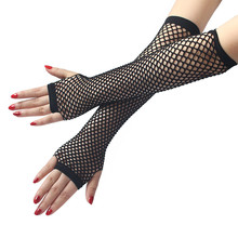 2019 Ladies Girls Neon Sexy Long Fingerless Fishnet Lace High Elasticity Gloves Hand Gloves guantes eldiven handschoenen #3 2024 - buy cheap