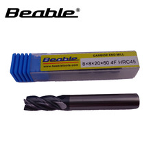 Beable tools 8*8*20*60 4 Flute carbide cutter HRC45 8mm end mill cutter for metal milling machine tools milling tool cnc bits 2024 - buy cheap