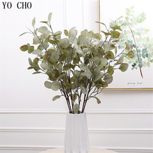 YO CHO Green Artificial Leaves Large Eucalyptus Leaf Plants Wall Material Decorative Fake Plant For Home Shop Garden Party Decor 2024 - buy cheap