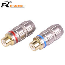 2Pcs/1Pair Luxury Nickle Plated RCA Connector Gold plated RCA Jack Socket audio adapter blue&red in 1pair speaker plug 2024 - buy cheap