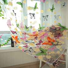 1pcs Butterfly Printed Cortinas Decorative Window Screening Burnout Tulle Curtains for Living Room bedroom Balcony Voile Sheer 2024 - buy cheap
