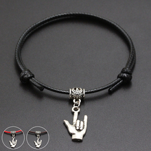 2020 New Love Sign Pendant Red Thread String Bracelet Lucky Black Coffee Handmade Rope Bracelet for Women Men Jewelry 2024 - buy cheap