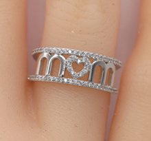 Simple Vintage Love M0M Rings for Women Shiny Zircon Rhinestone Ring 925 sterling silver Jewelry Mother's Day Birthday Gift 2024 - buy cheap
