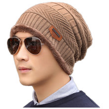 High Quality Add Wool Cotton Warm Winter Hat Knit Cap Winter Hats For Men Women Knitted Hat Fur Beanies Knit Hat Skullies 2024 - buy cheap