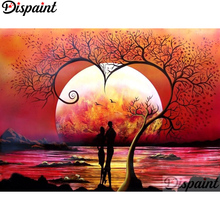 Dispaint Full Square/redondo taladro 5D DIY diamante pintura "árbol Luna paisaje" 3D bordado punto de cruz decoración del hogar regalo A12004 2024 - compra barato