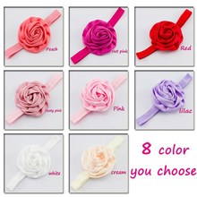 10PCS 8colors Newborn Solid Soft Rolled Rose Fabric Flower Children Headbands Fashion DIY Baby Girls Flower Hair Accessories 2024 - buy cheap