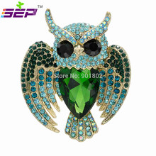 Rhinestone Crystals Owl Brooch Broach Pins Pendant for Women Jewelry 4 Color 5758 2024 - buy cheap