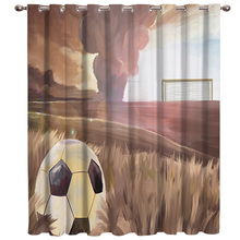 Football Athletic Stadium Weather 3D Window Curtains for Living Room Bedroom Kitchen Cortinas Para Sala De Estar Polyester Water 2024 - buy cheap