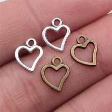 WYSIWYG 100pcs 10x8mm 2 Colors Mini Heart Charm Cute Heart Charms For Jewelry Making Small Heart Charm 2024 - buy cheap
