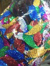 260pcs/lot Big Leaf Sequins 15*44mm PVC Sequin Sewing DIY Mix Colors Large Leaves With 2 Holes Laser Hologram Multi colors 2024 - buy cheap