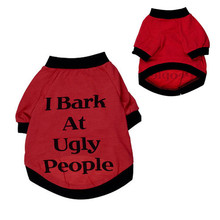 Dog Vests Bark At Ugly People Dog Cats Clothes Summer TShirt Sweatshirt for Pets Puppies Small Large Dogs WH 2024 - buy cheap