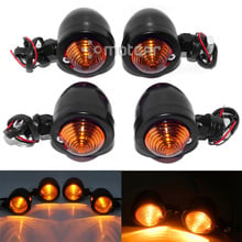 4pcs Universal Fit Metal Turn Signals Amber Lights Indicators Bulb Bullet Style Lamp Motorcycle Blinker Fit For Harley Yamaha 2024 - buy cheap