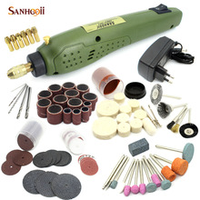 SANHOOII-Mini herramienta rotativa eléctrica, taladro eléctrico + juego de accesorios de molienda para máquina de grabado, kit de herramientas eléctricas 2024 - compra barato