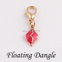 New Arrival 20pcs/lot Sexy Red Lips  Dangle Charms With Gold Tone Lobster clasp for Keychain and Living Locket 2024 - buy cheap