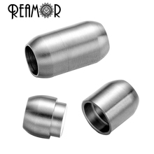 REAMOR Jewelry Findings Hole Size 8mm 316l Stainless Steel Leather Bracelet Magnetic Clasp DIY Jewelry Magnet Hook Wholesale 2024 - buy cheap