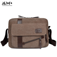 Bolsa mensageiro masculina de alta qualidade, bolsa de ombro de lona multifuncional casual e de viagem para homens, bolsa masculina transversal 2024 - compre barato