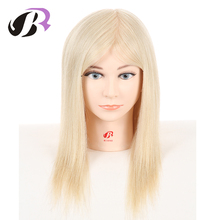 Hot Sale Female 14" Mannequin Training Head 100% Real Human Hair Manikin For Hairstyles Cosmetology Wig Dolls With Free Clamp 2024 - buy cheap