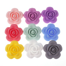 5pcs Rose Silicone Beads Flower Teether Bead Bpa Free Baby Teething Necklace Pendant Accessories Infant Shower Nursing Gifts 2024 - buy cheap