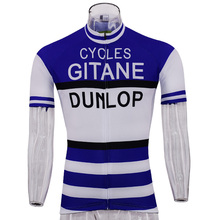 Maillot de Ciclismo de retro Azul para hombre, ropa clásica de manga corta, color blanco 2024 - compra barato