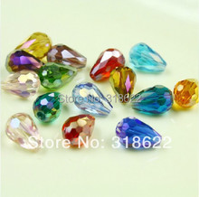Mixed AB color/Clear Color Tear Drop Cut&Faceted Crystal Glass Beads.Spacer Beads 8x11mm  Rondelle Bead,Loose Beads,100pcs/lot 2024 - buy cheap