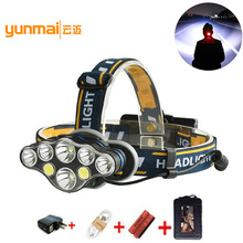 T6 COB XPE LED Headlamp 8 Modes Headlight USB Rechargeable  Head Torch Flashlight For  Lamp Fishing Hunting 18650 Battery B2 2024 - buy cheap