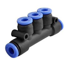 6mm 5 Way Splitter Push in Connector Pneumatic Fittings Black 2024 - buy cheap