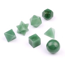 Símbolos geométricos para la salud, juego de equilibrio de curación holístico grabado en piedra verde Reiki, MS0027 2024 - compra barato