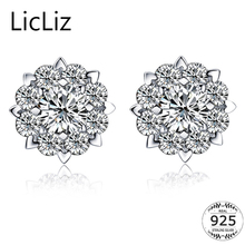 LicLiz-pendientes de plata de ley 925 para mujer, aretes de flor de circonia cúbica para mujer, Piercing para oreja, joyería de flecha de corazón, LE0289 2024 - compra barato