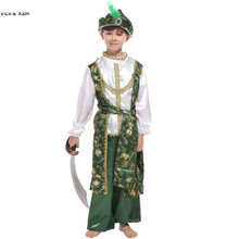 Boys Halloween Arab prince Aladdin Costume kids Children Warrior Cosplay Carnival Purim Stage performance Masquerade Party dress 2024 - buy cheap