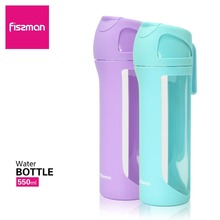 FISSMAN 550 мл бутылка для воды BPA бесплатно спортивный шейкер для фитнеса Tritan с веревкой предотвращает скользкий симпатичный для девочек botella de agua 2024 - купить недорого