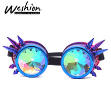 2019 New Steampunk Sunglasses Women Men Dazzling Cosplay Party Nail Gothic Goggles Retro Glasses Halloween Prop 2024 - buy cheap