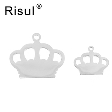 Risul Crown charms Stainless steel Pendant for Lovers' couples charms both sides mirror polish wholesale 50pcs 2024 - buy cheap