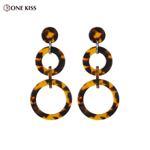 Vintage Acrylic Round Tortoiseshell Long Drop Earring Womens Fashion Multicolor Resin Statement Geometric Earring Party Jewelry 2024 - buy cheap