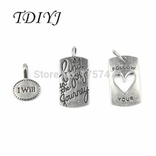 TDIYJ New Arrival Matching Zinc Alloy Floating Tag fit Glass Locket Necklace for Girlfriend 6pcs/lot 2024 - buy cheap