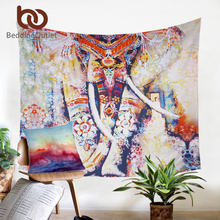 BeddingOutlet Elephant Tapestry Watercolor Decorative Wall Hanging Bohemian Floral Bedspreads Animal Exotic Sheets 2024 - buy cheap