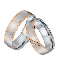 Anéis personalizados para casal, ouro rosê, cor titânio, joia artesanal, anéis para casamento, noivado, para mulheres 2024 - compre barato