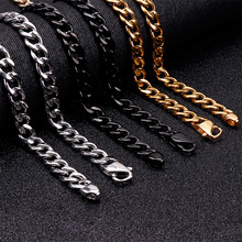 High Polished 10mm wide Mens Fashion jewelry stainless steel Punk Flat curb link chain necklace bracelet 8.5''-26'' choose 2024 - buy cheap